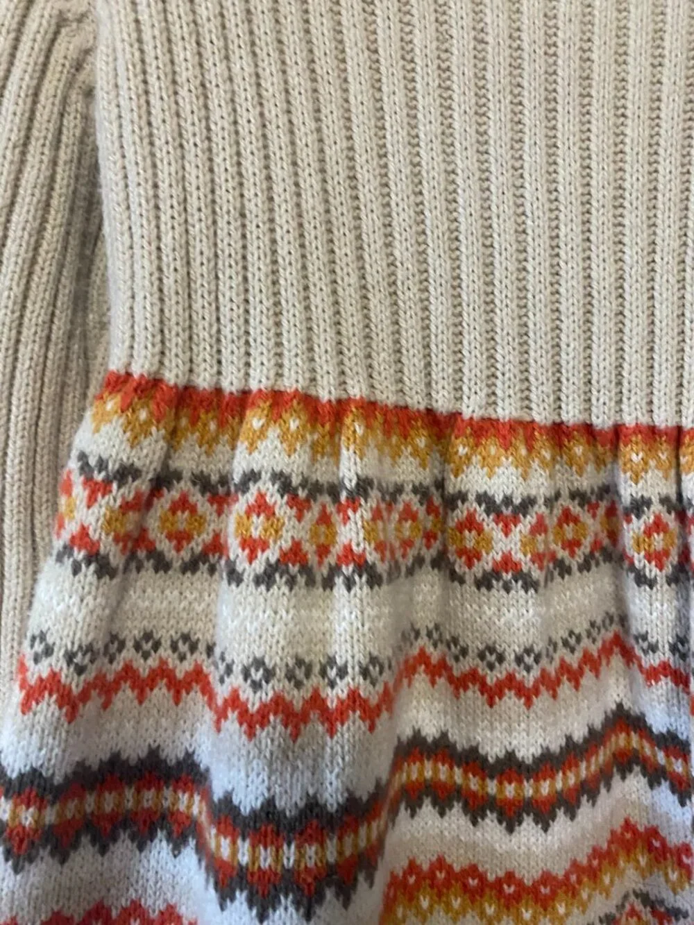 Aspen Kids Girl Novelty Fox Fair Isle Autumn Knit Sweater Dress 4T